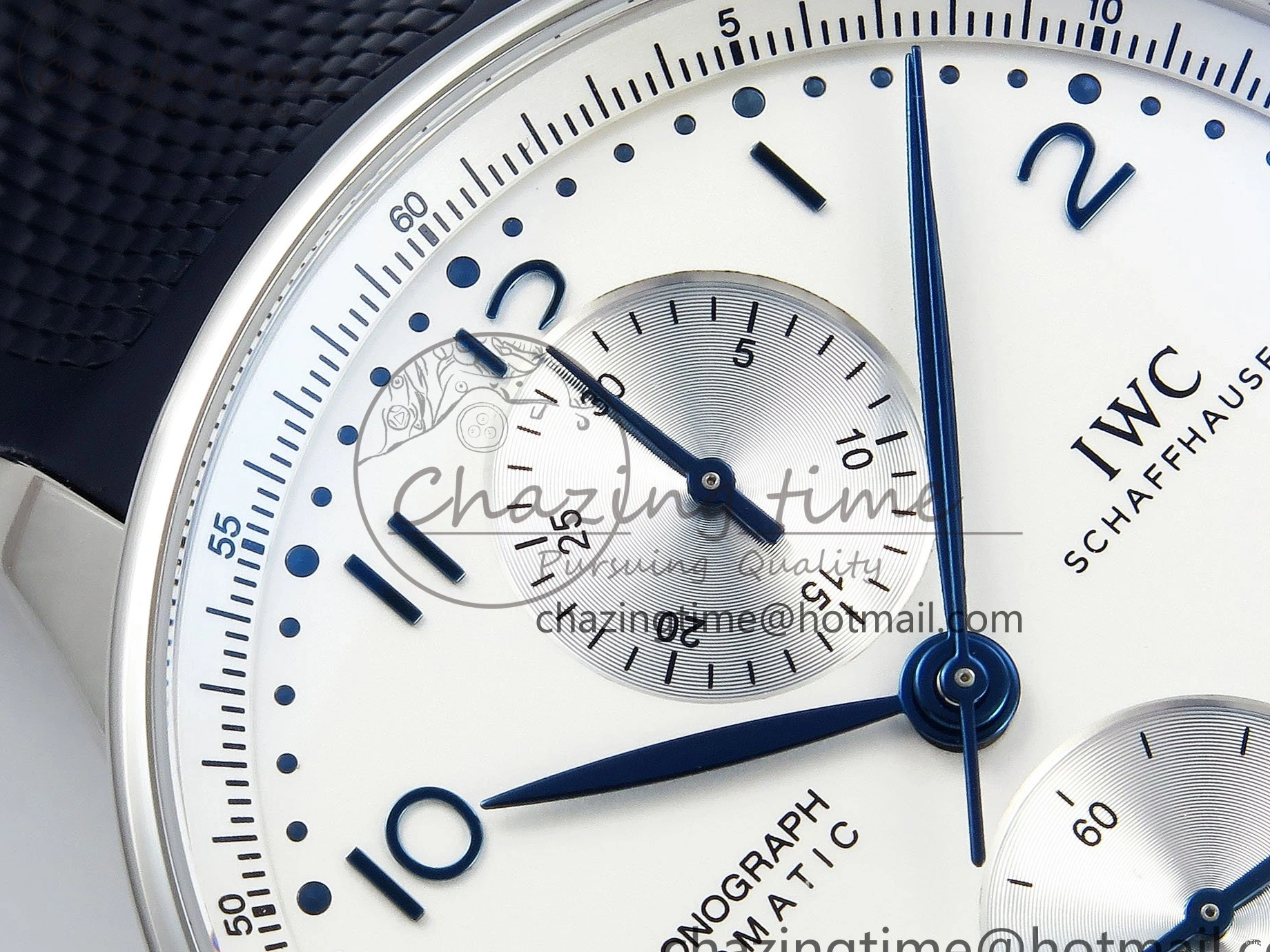 MIROTIME 0103 Casual Portuguese Chrono IW3716 Z+F 1:1 Best Edition White Dial on Blue Rubber Strap A 7016